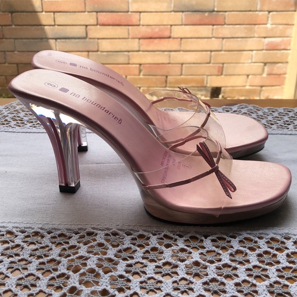 No Boundaries Shoes - New!! Clear and Pink Heels!!
